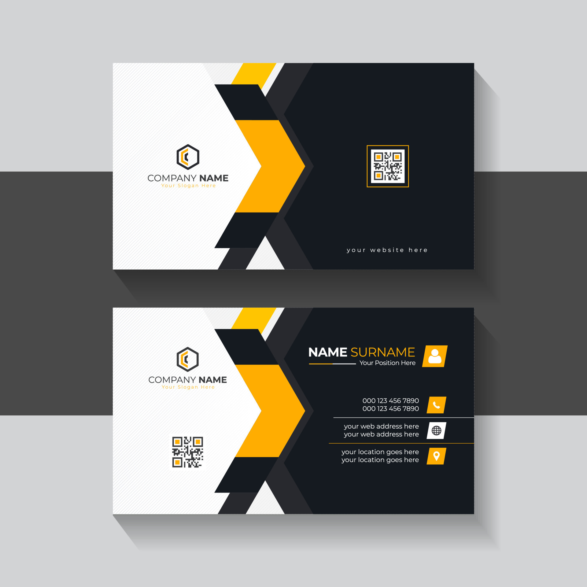 Creative modern professional business card vector design With black and