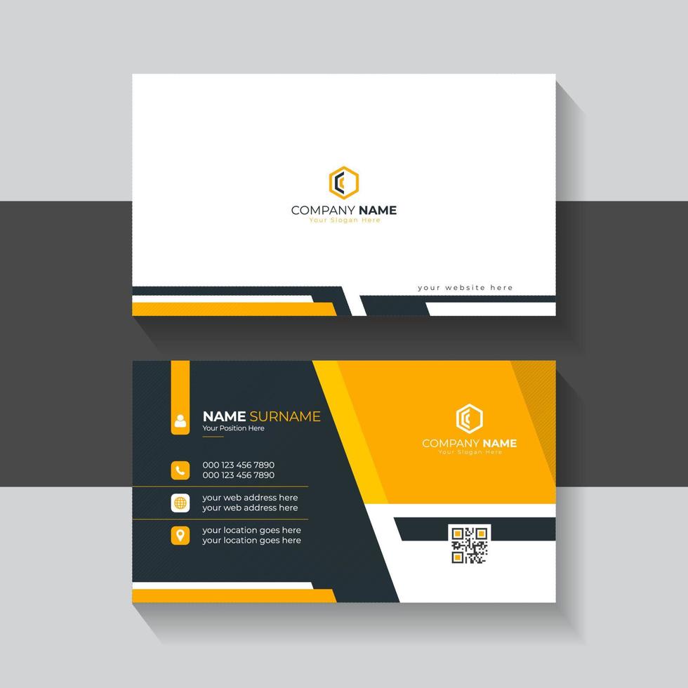professional black and orange Modern business card template vector template for business