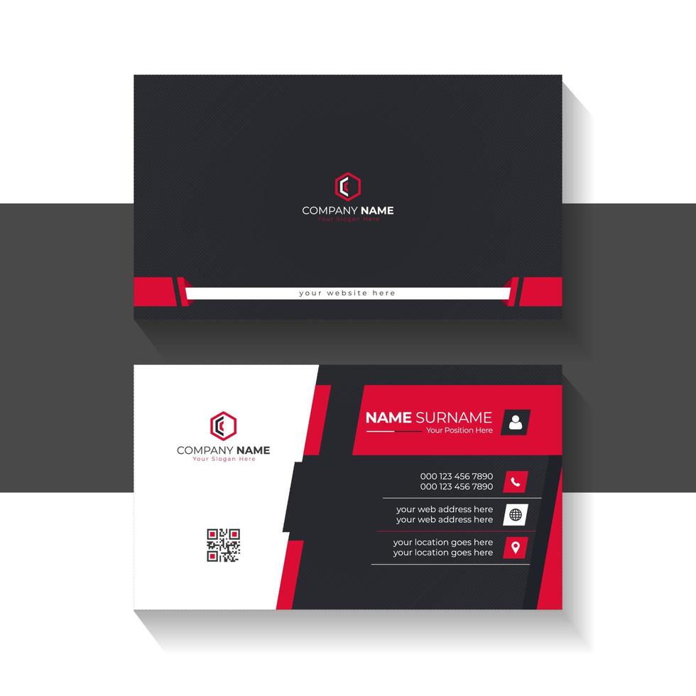 elegant corporate business card template vector design with black and ...