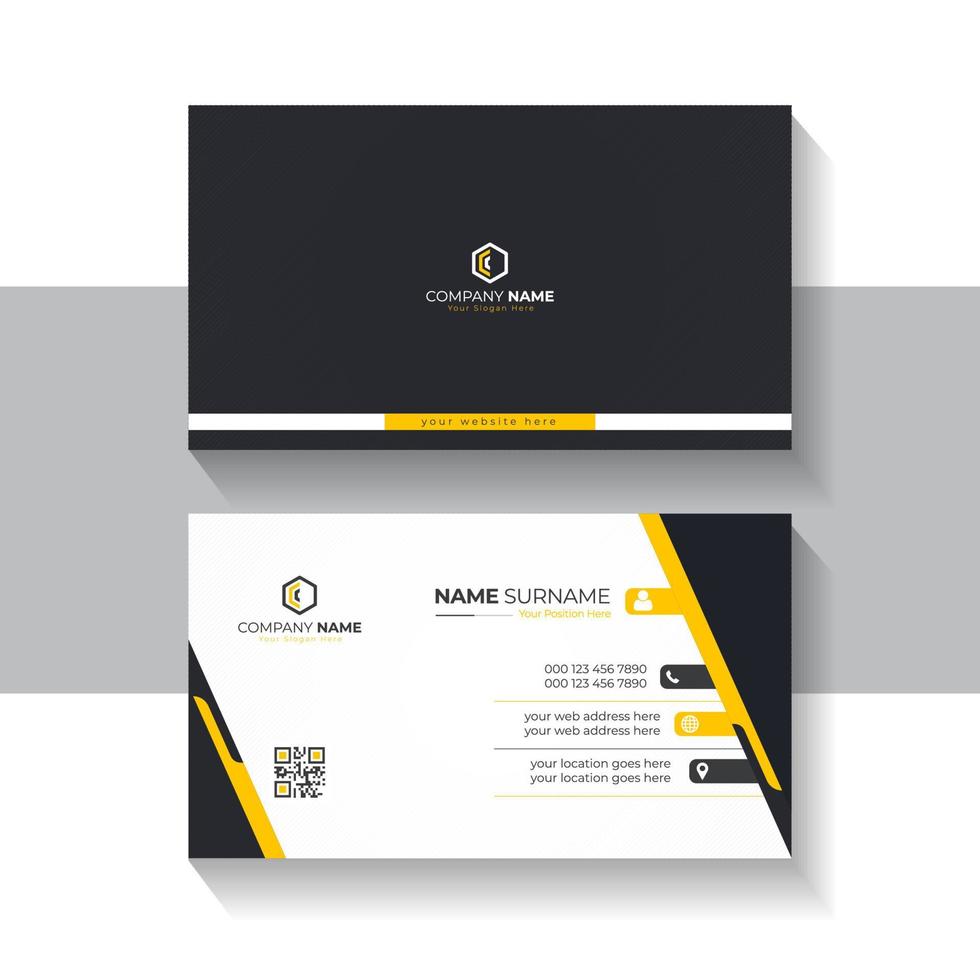 Elegant orange color business card template for business presentation