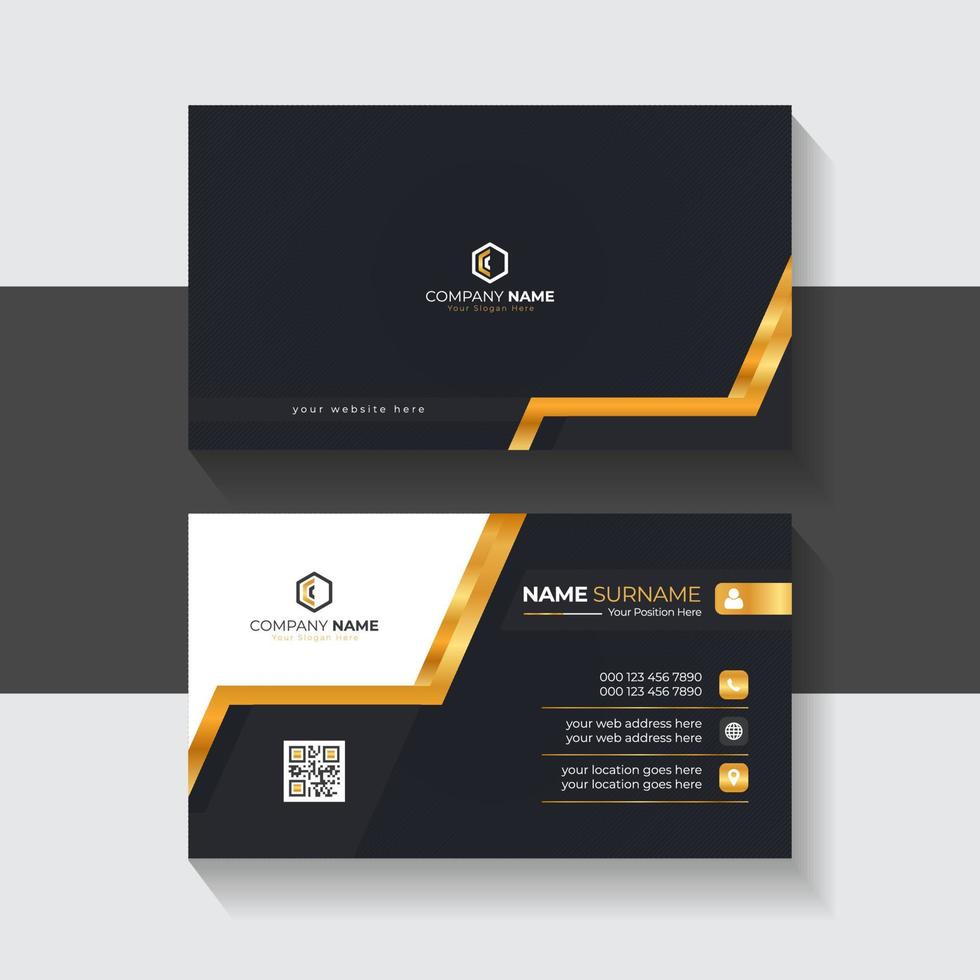 Black and gold line style Luxury business card template Professional Visiting Card Design Layout for business presentation vector