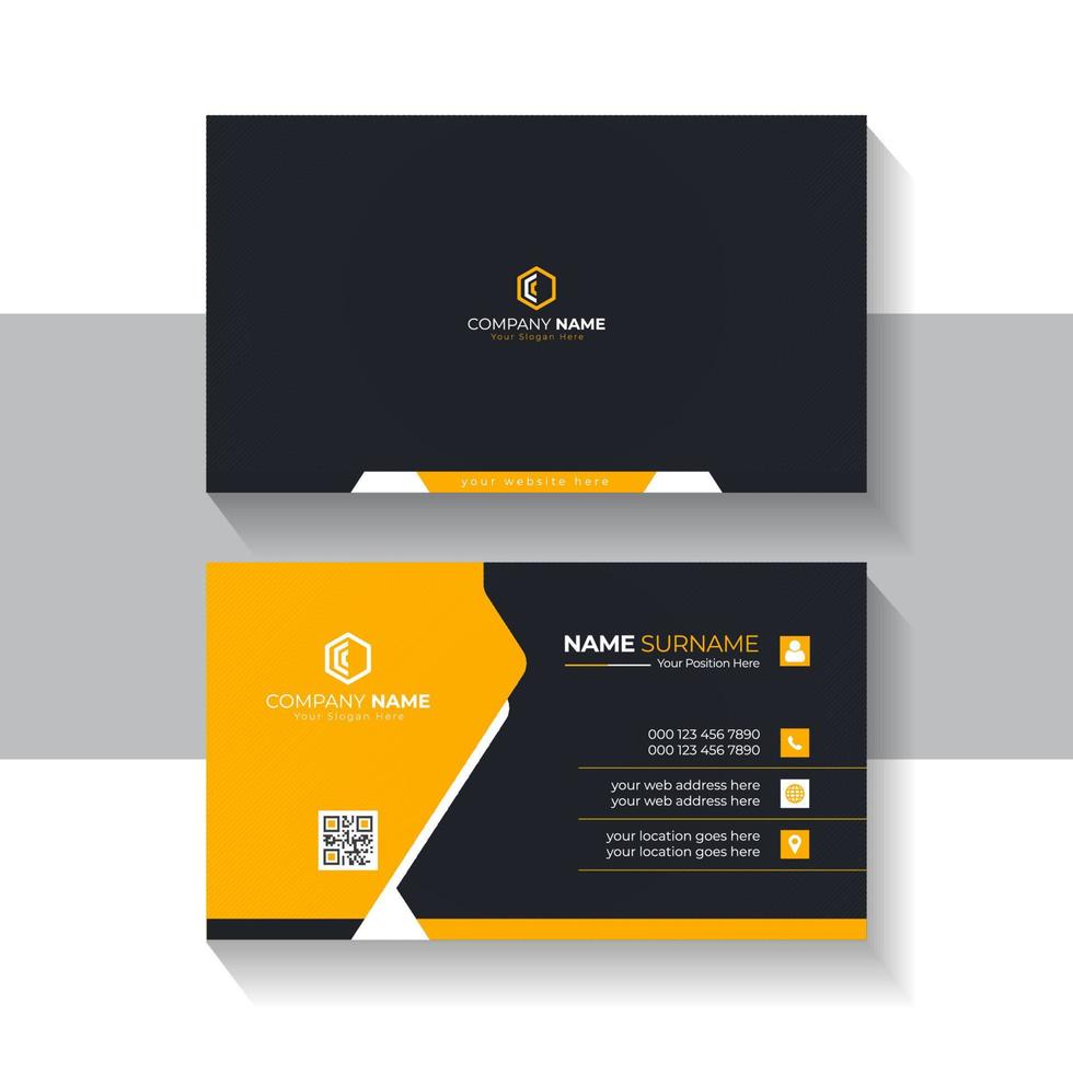 professional black and orange Modern business card template vector template for business