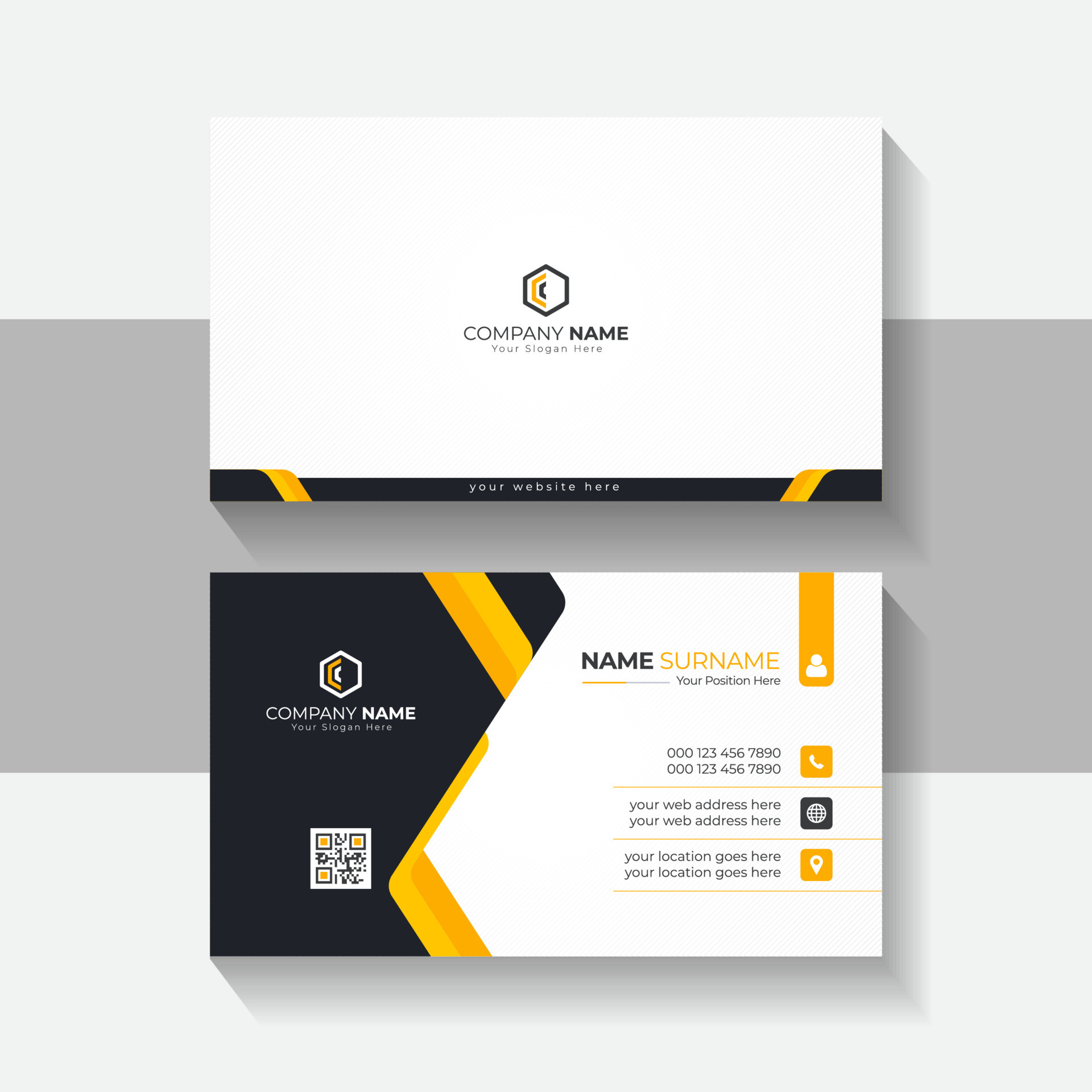 Creative modern professional business card vector design With black
