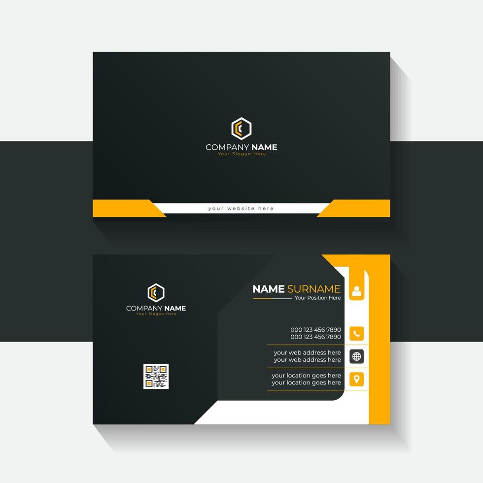 Modern and creative business card template with dark and Orange color business card design for business vector