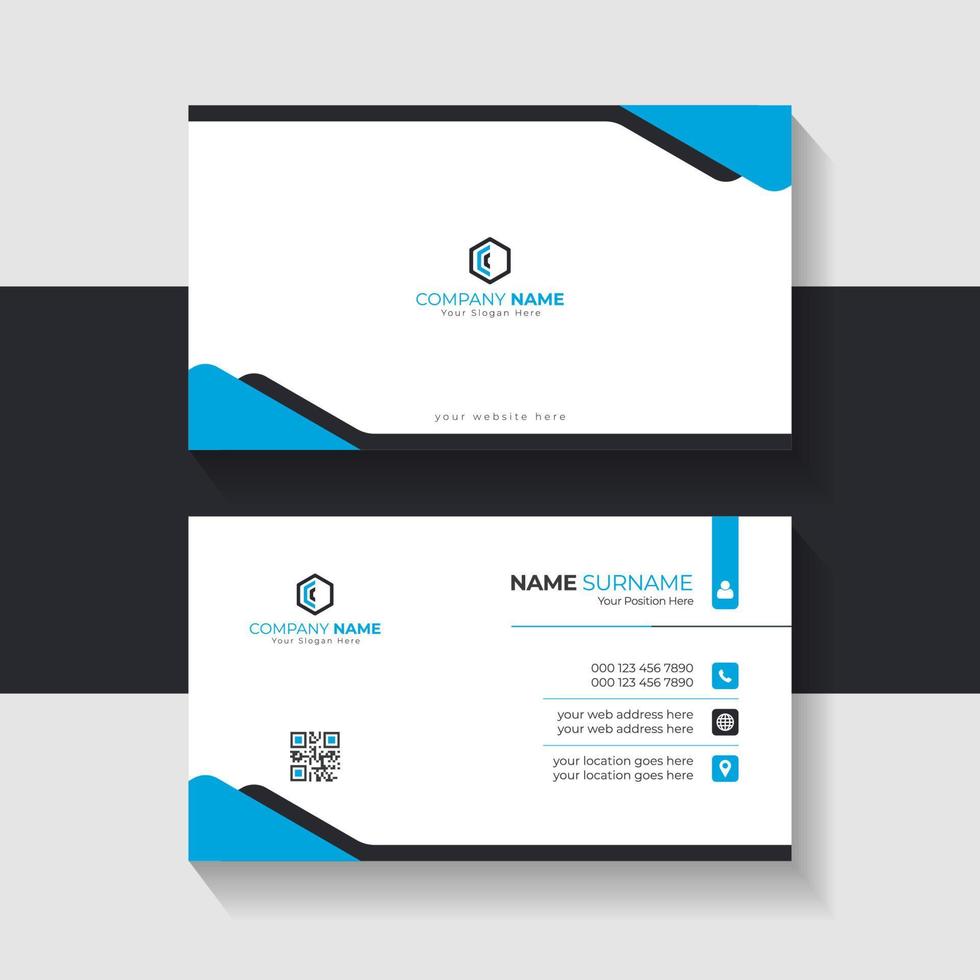 Simple and Clean blue and White Business Card Template vector