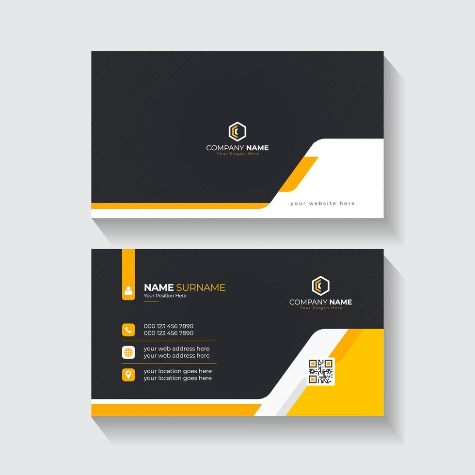 Professional abstract creative business card template with orange details vector