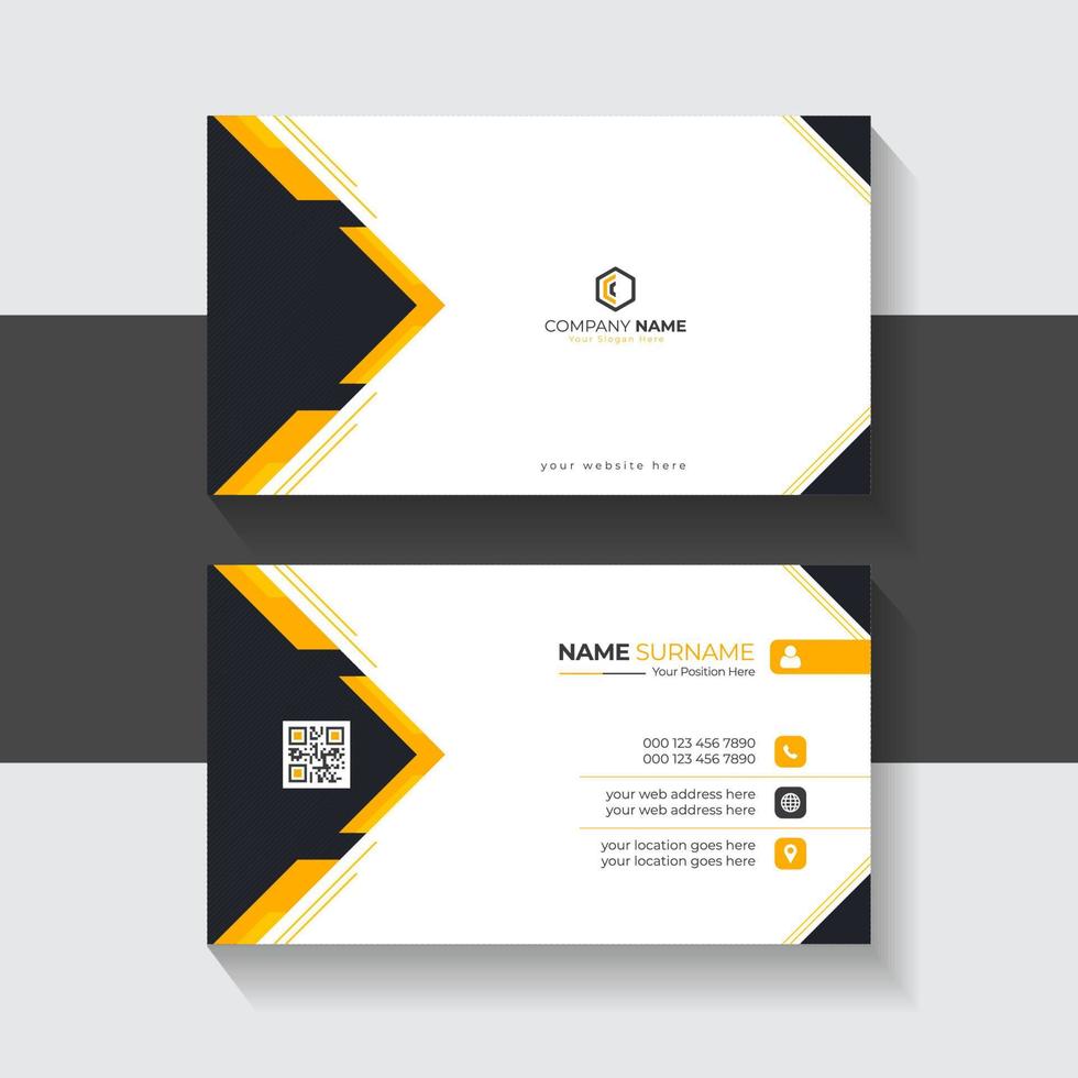 Corporate Dark and Orange Creative Business Card Design Template Professional Visiting Card Design Layout for business presentation vector