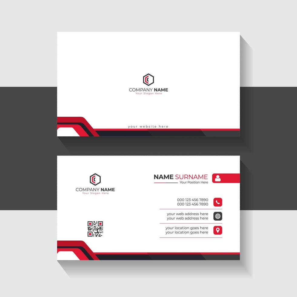 creative and modern red line style business card template Professional Visiting Card Design Layout for business presentation vector