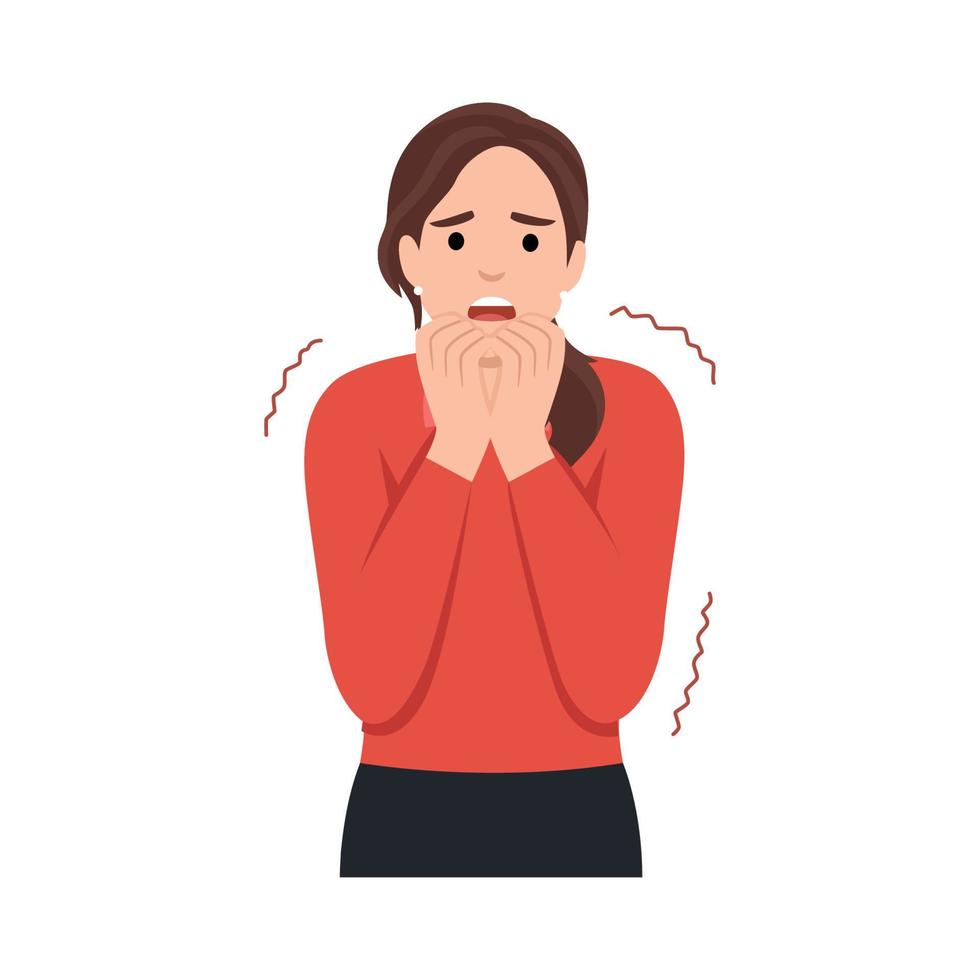 Scared face. Comic fear expression. Cartoon emotion Stock Vector