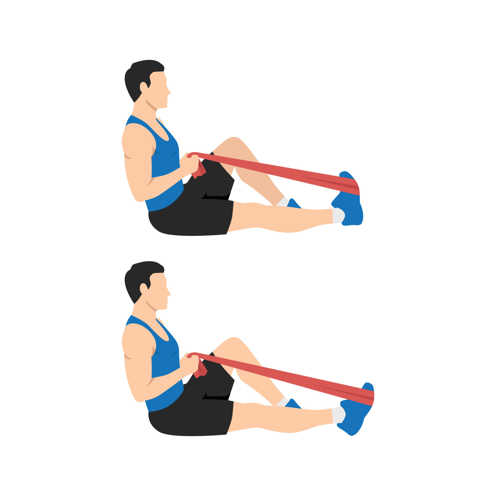 Man doing resistance band plantar flexion or ankle pumps. 21333911