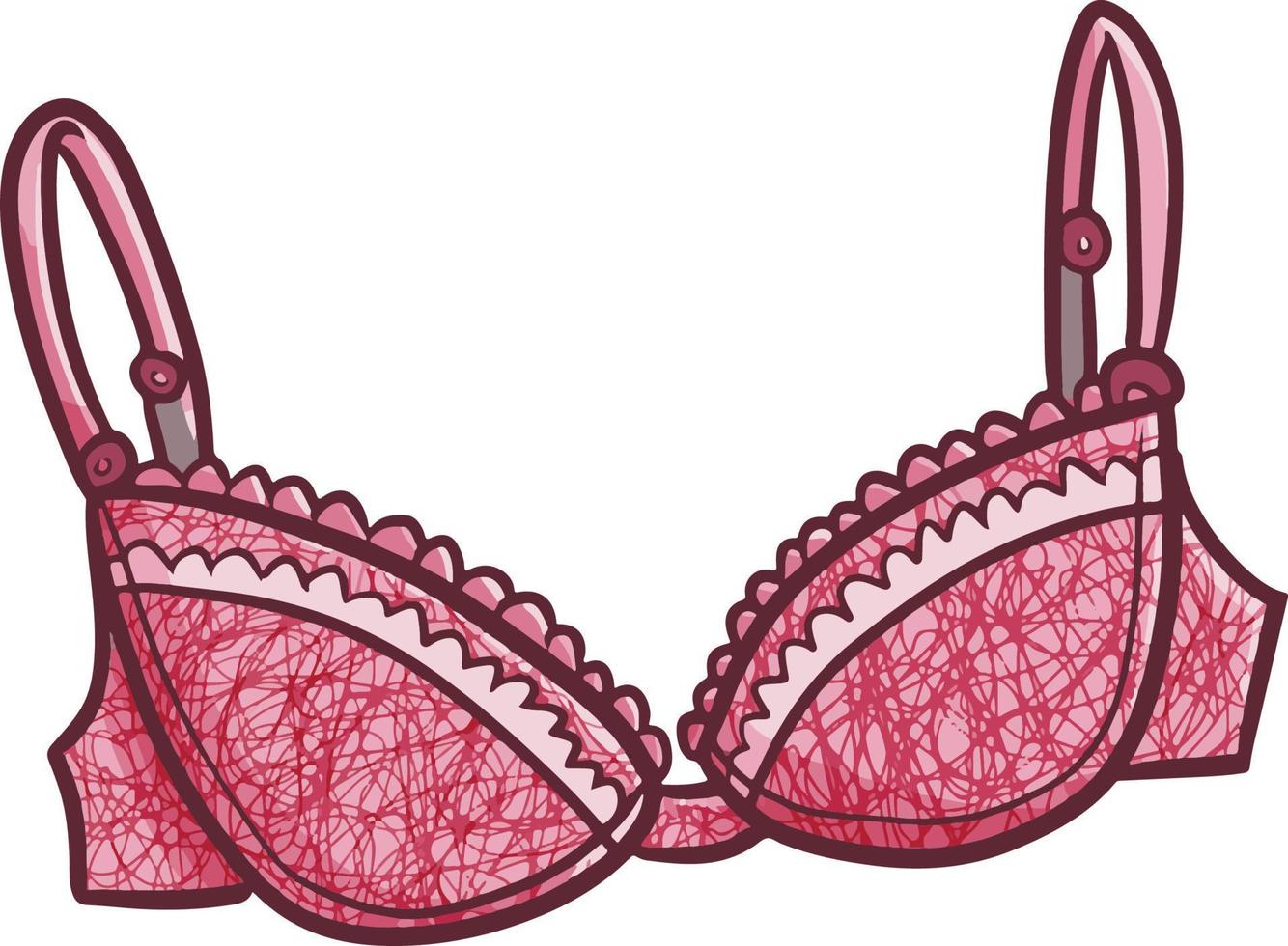 Funny and sexy cute pink elegant bra vector