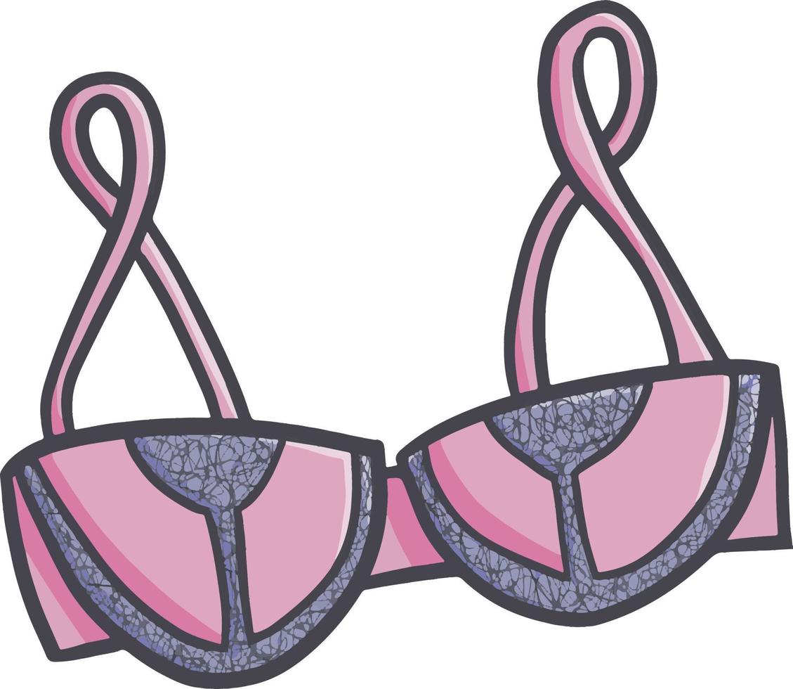 Cute and sexy fashionable seductive pink bra vector