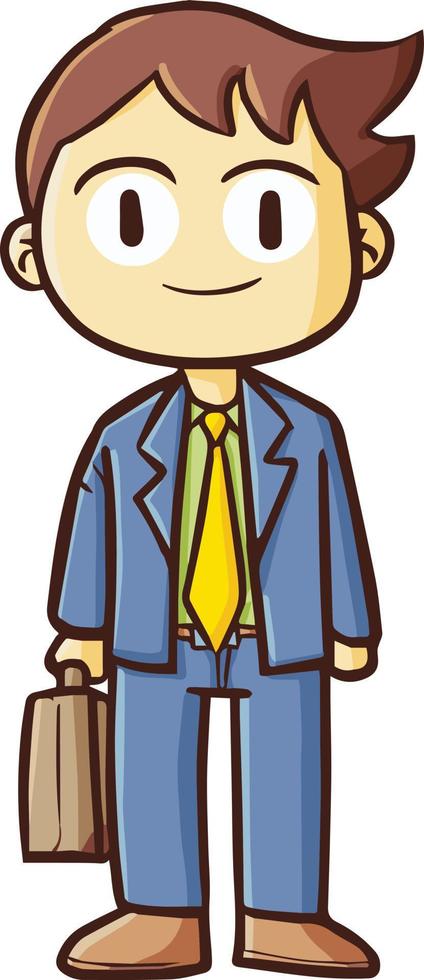 Funny and cute businessman or salesman looks professional vector