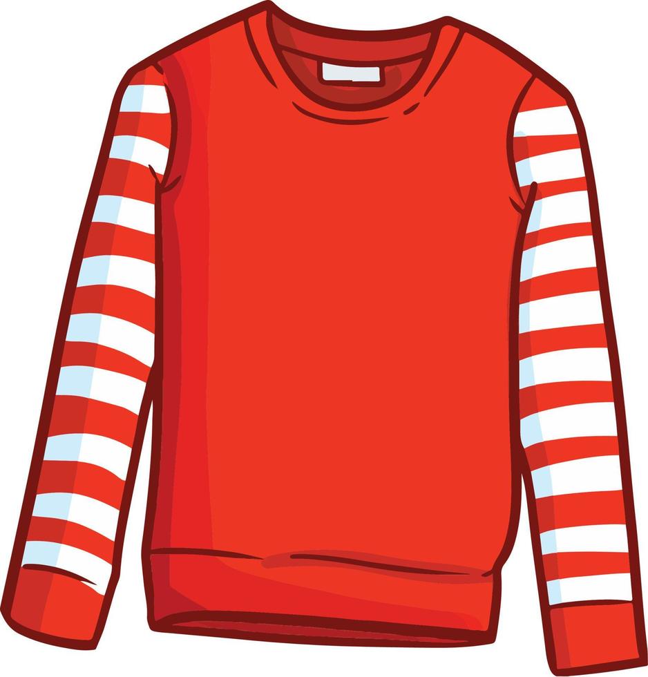 Cute and funny red stripes long sleeve shirt for man vector