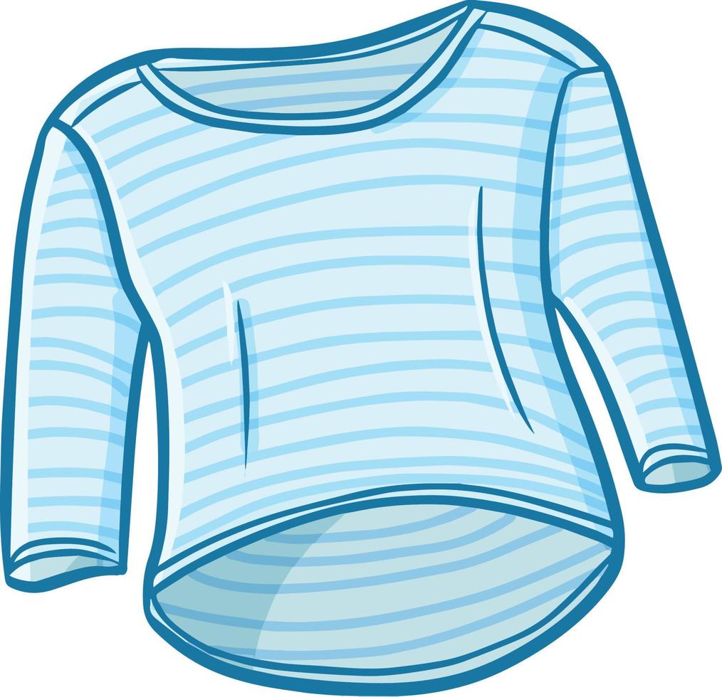 Funny and cute blue woman stripes shirt vector