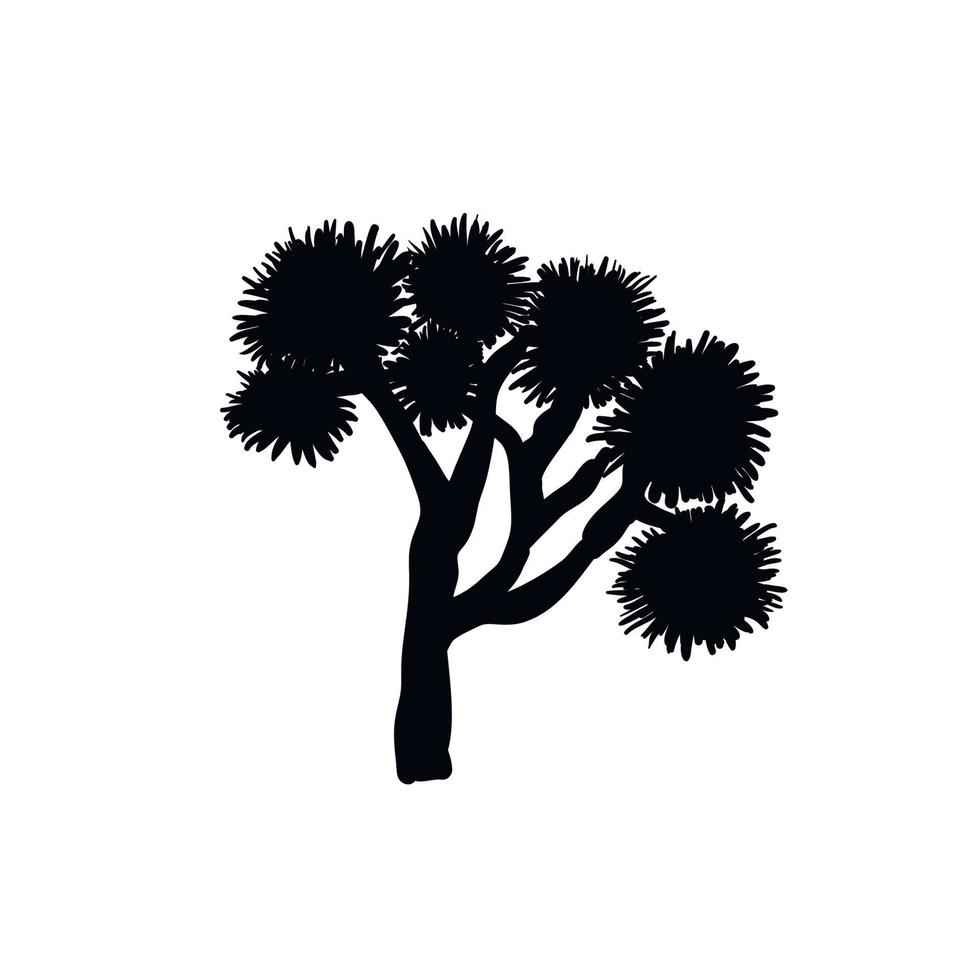 joshua tree black silhouette simple vector illustration