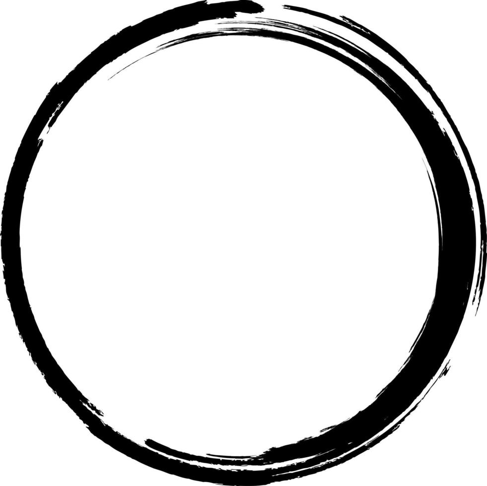 Brush stroke. Grunge frame. Ink drawn circle. Grunge circle. vector