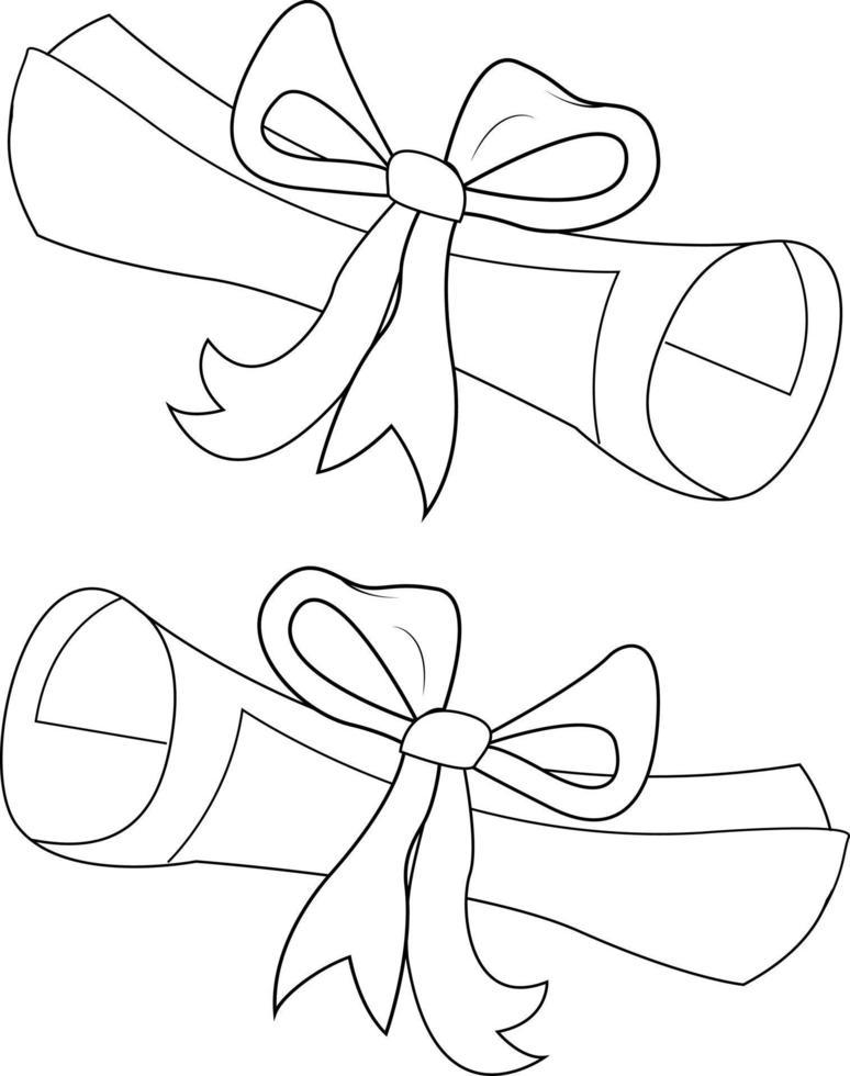 Rolled sheet. Paper scroll is wrapped with a ribbon. Scroll of letter. Diploma. vector