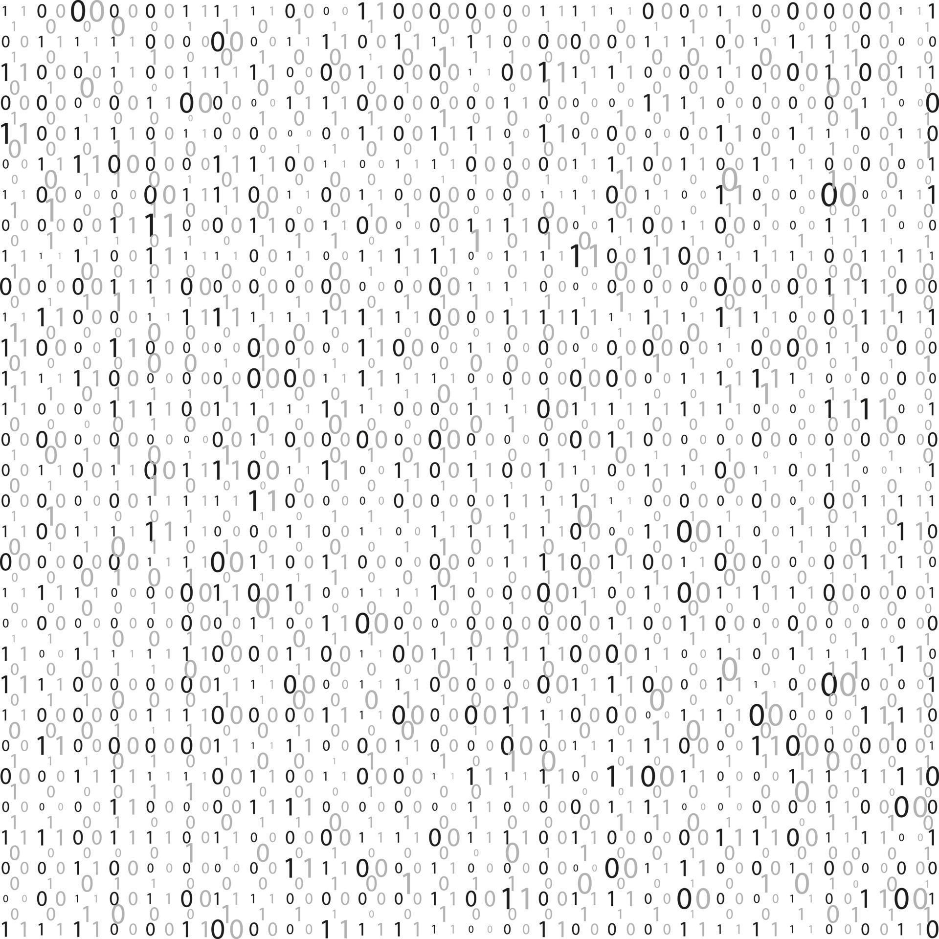 Matrix. Stream of binary code. Numbers on the screen. The concept of ...