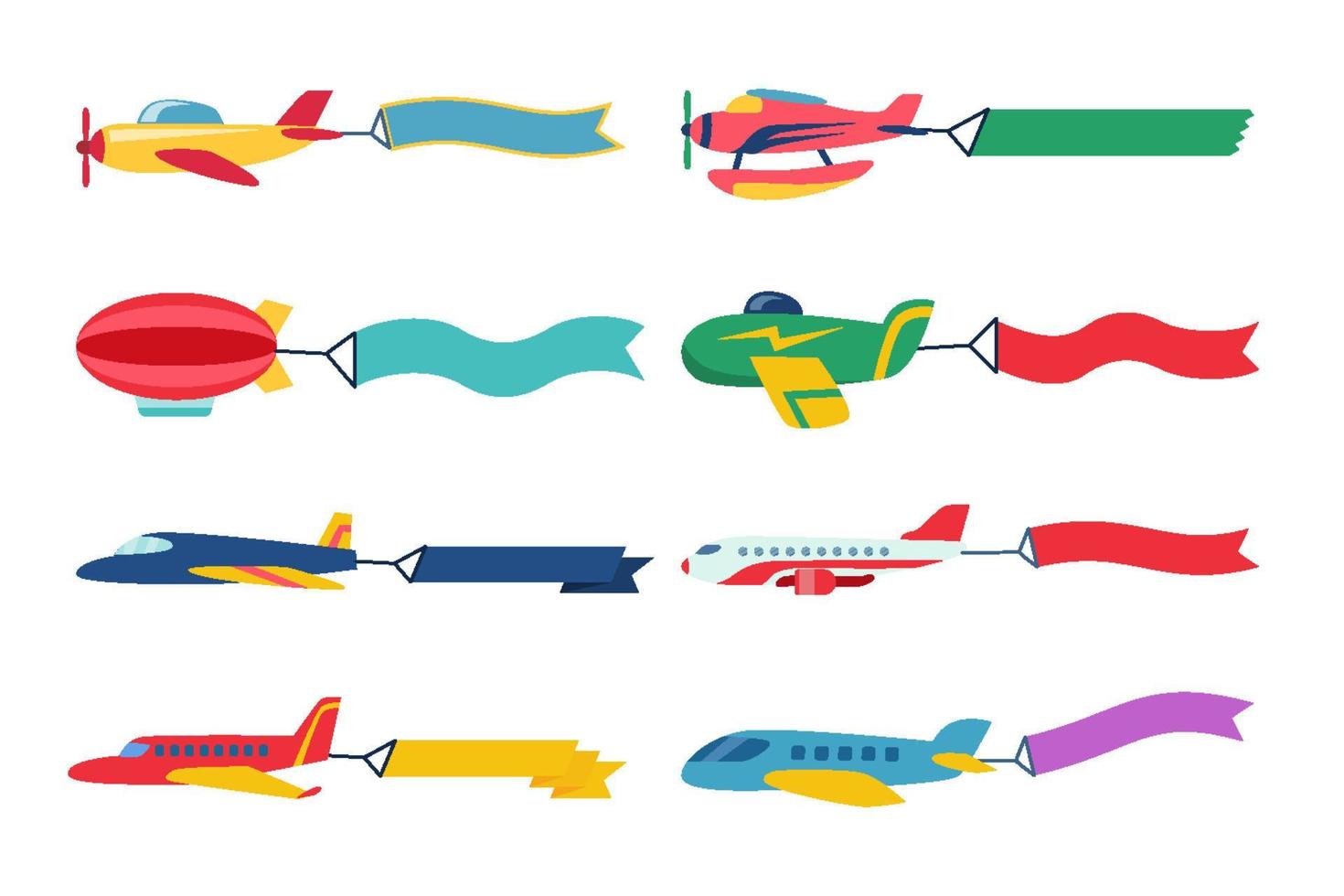 Flying Airplane Banner Set For Advertising 21334051 Vector Art At Vecteezy