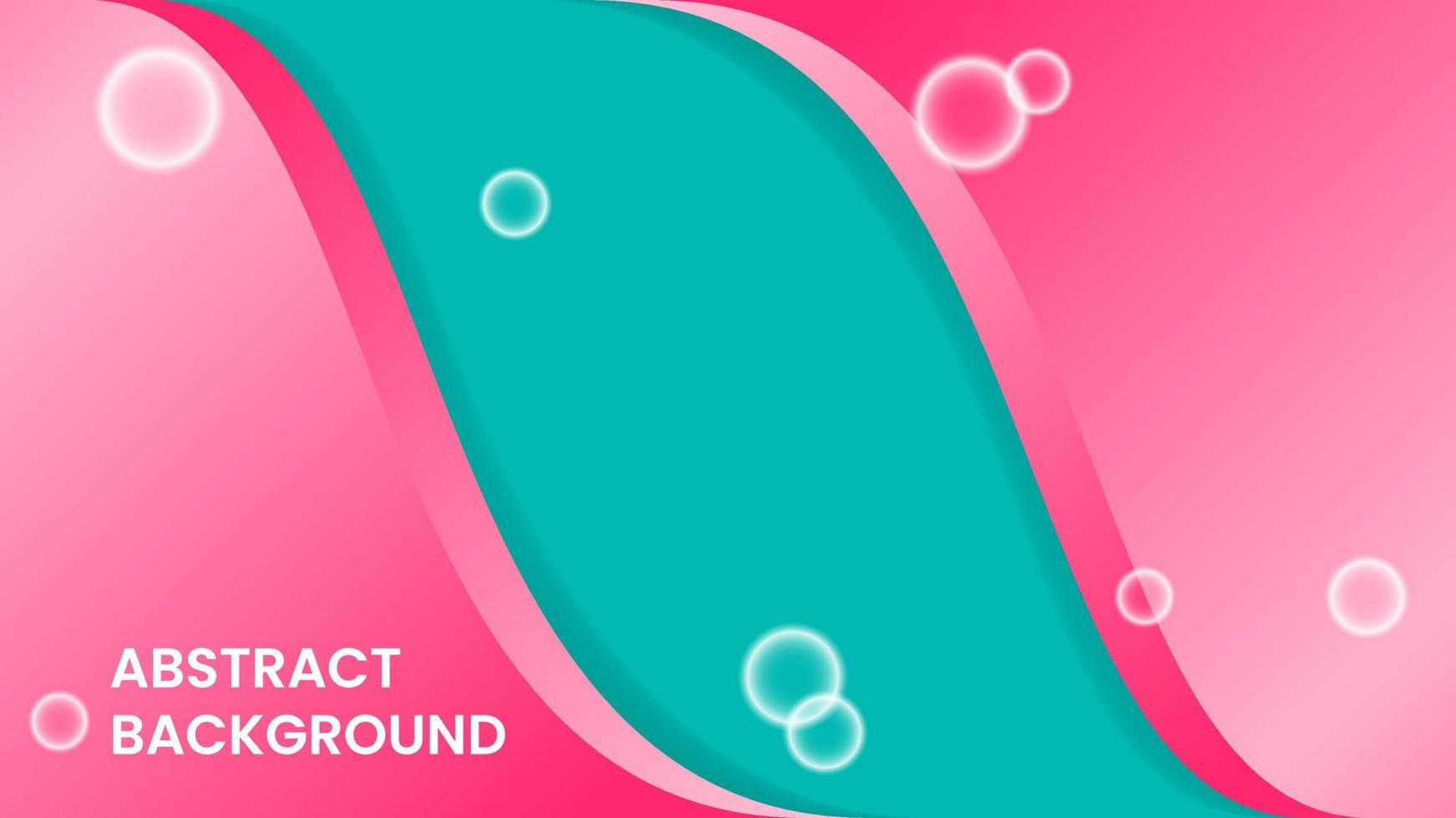 pink and dark green gradient abstract background with bubbles. simple, modern and copy space concept. used for backdrop, banner, flyer or brochure vector