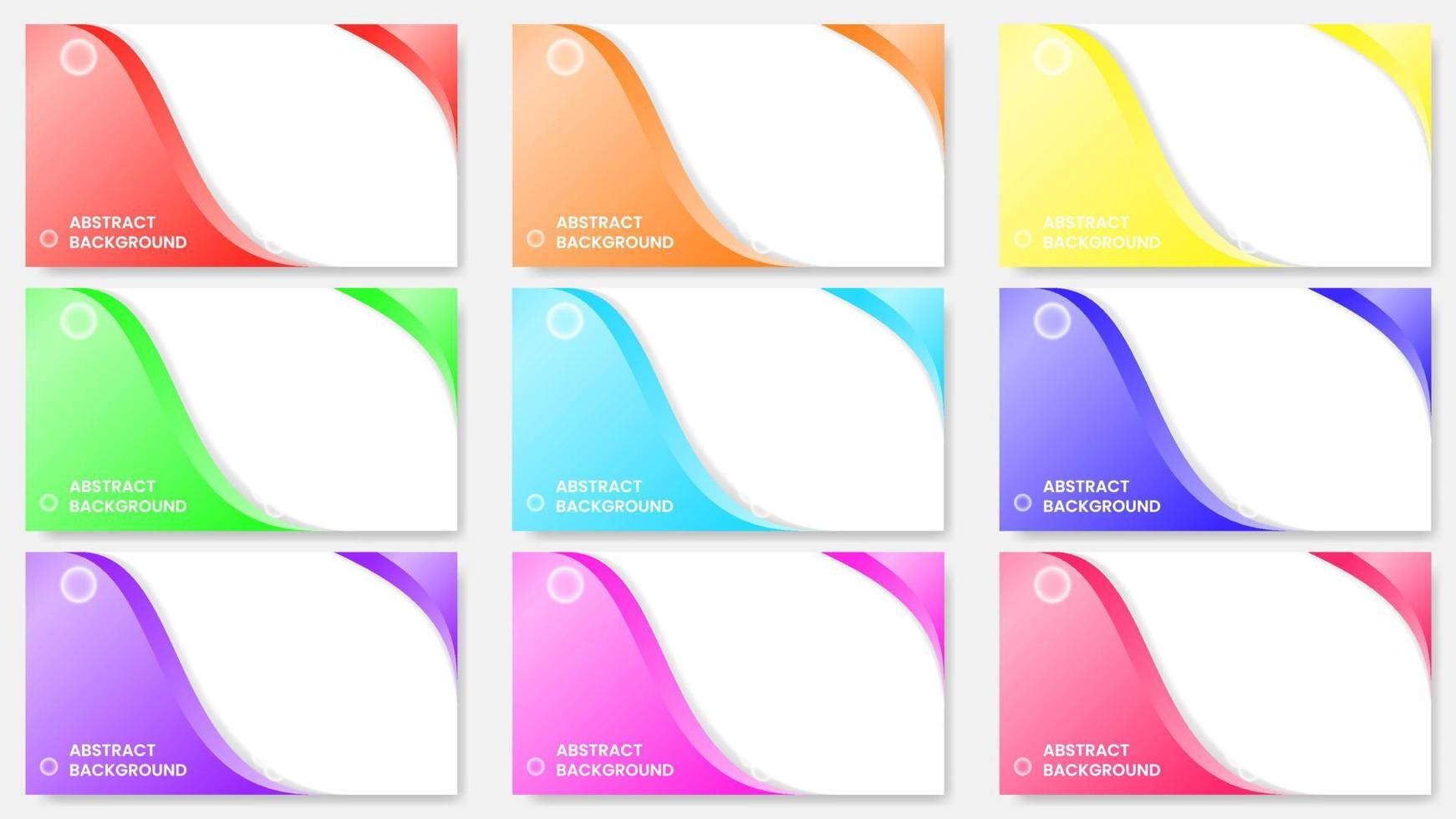 sets of background with circles. banner design template with gradient color and bubbles. simple, modern and elegant concept. used for backdrop, banner, flyer or brochure vector