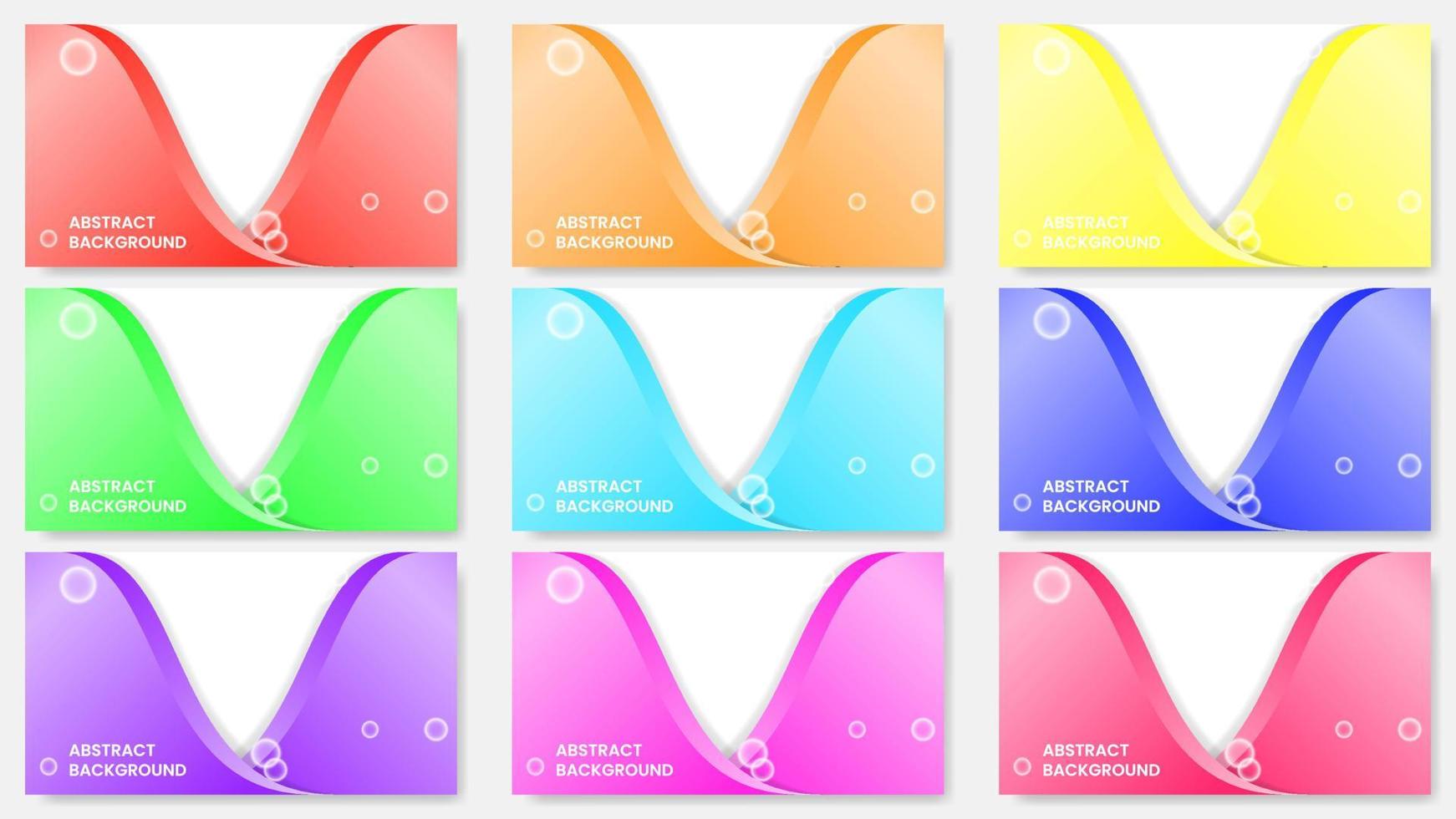 nine sets of background with bubbles. simple, modern and elegant concept. used for backdrop, banner, flyer or brochure vector