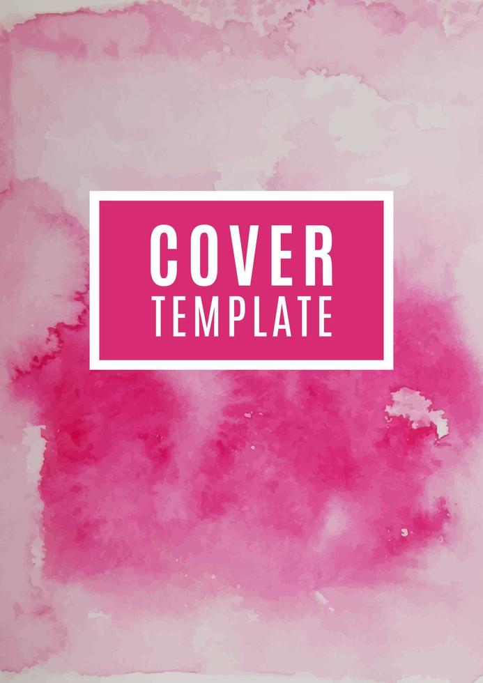 Abstract pink watercolor template for your business vector