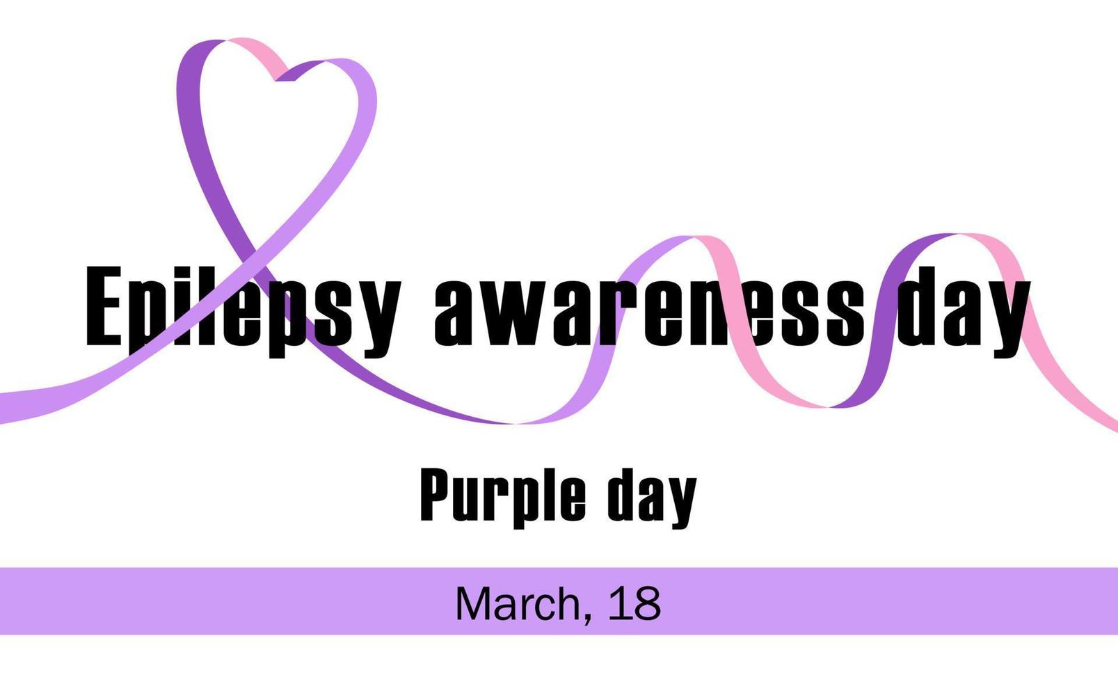 Epilepsy Awareness Day or Purple Day vector. Purple epilepsy awareness ribbon icon vector isolated on a white background. March 26. Important day