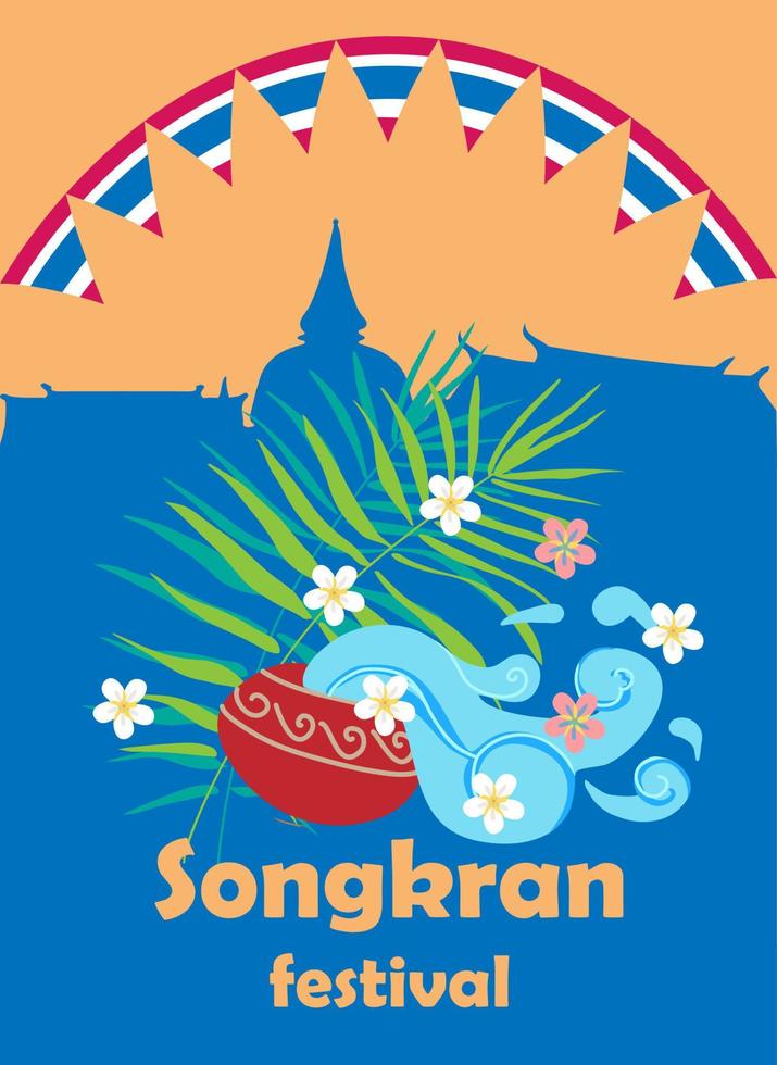 Amazing Songkran festival water splash Thailand Traditional New Year's Day vector