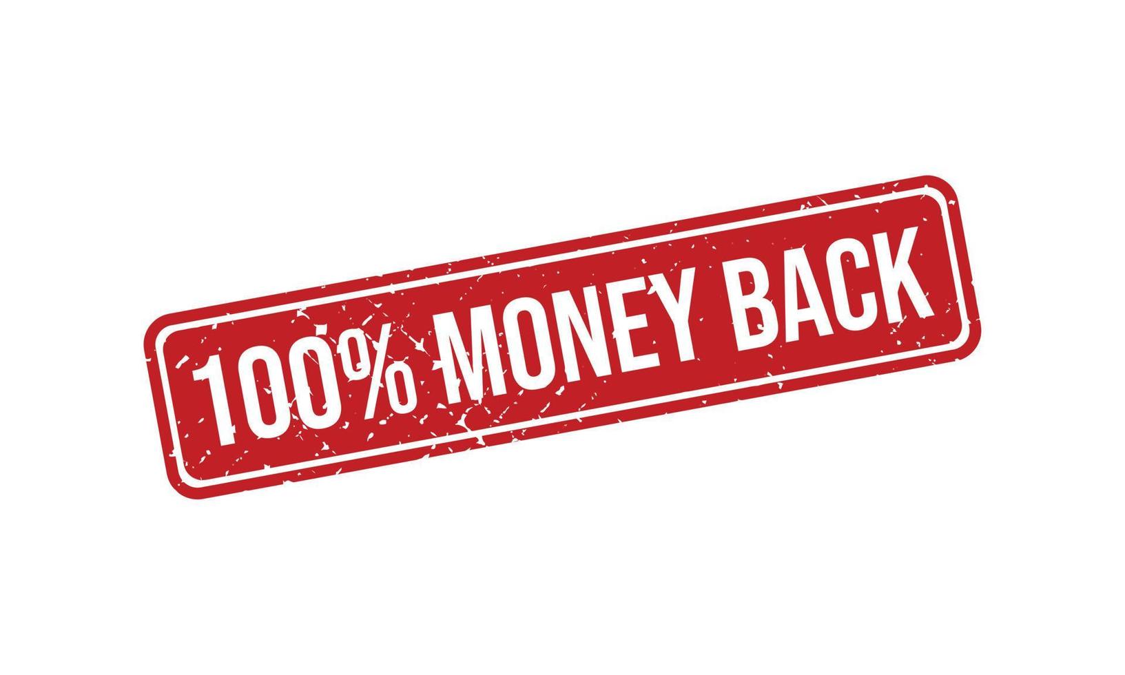 100 Percent Money Back Rubber Stamp vector