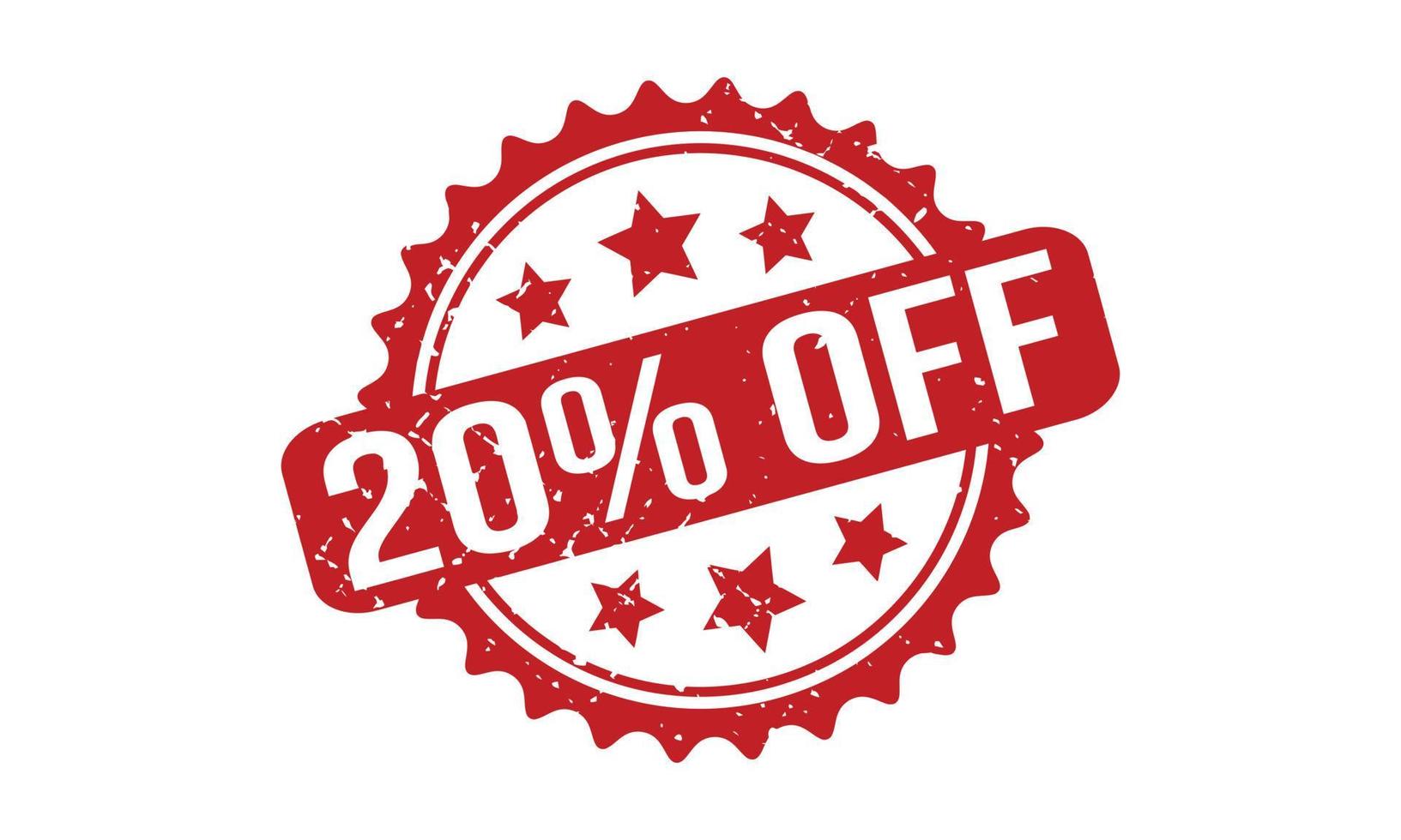 20 Percent Off Rubber Stamp vector