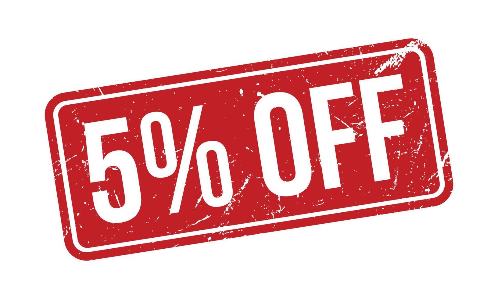 5 Percent Off Rubber Grunge Stamp Seal Vector Illustration