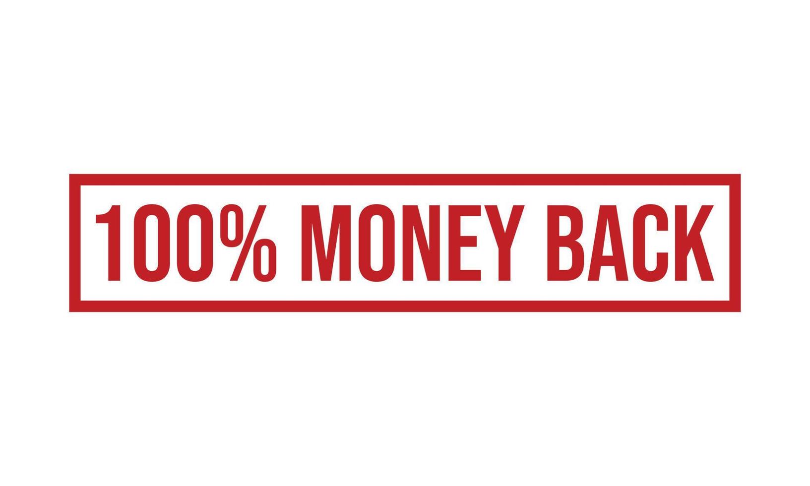 100 Percent Money Back Rubber Stamp vector