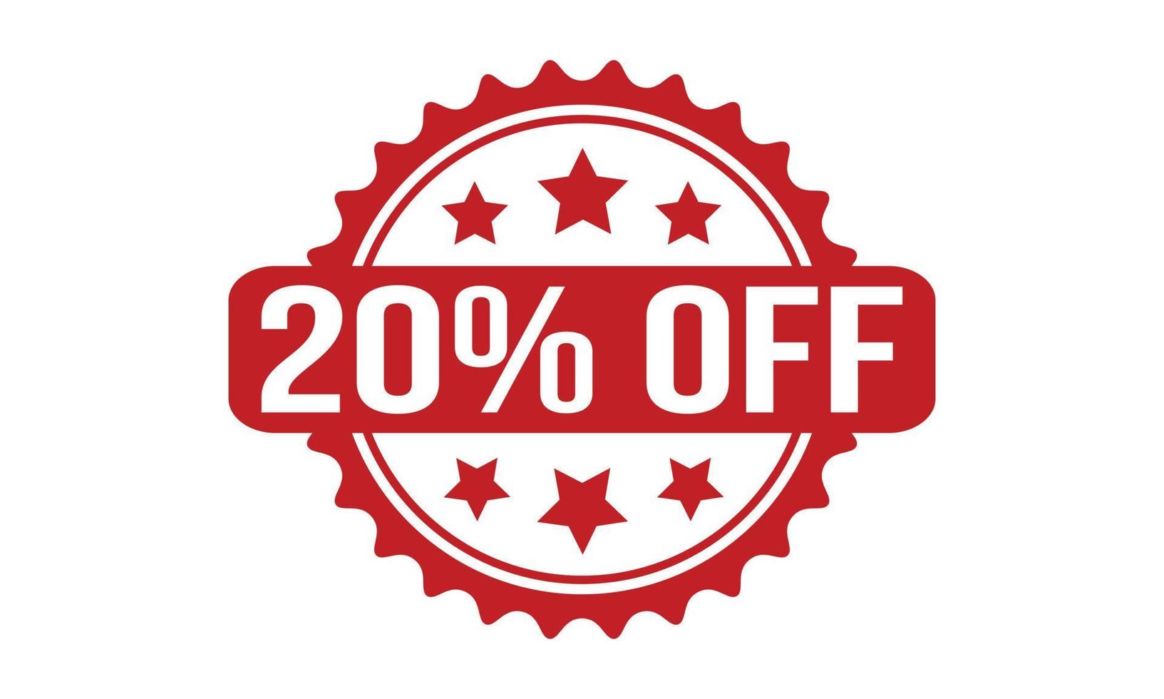 20 Percent Off Rubber Stamp vector