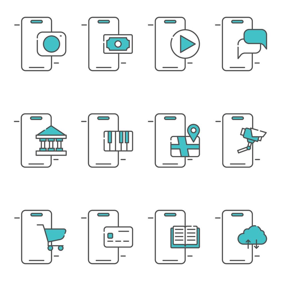 Mobile Technology Icons vector