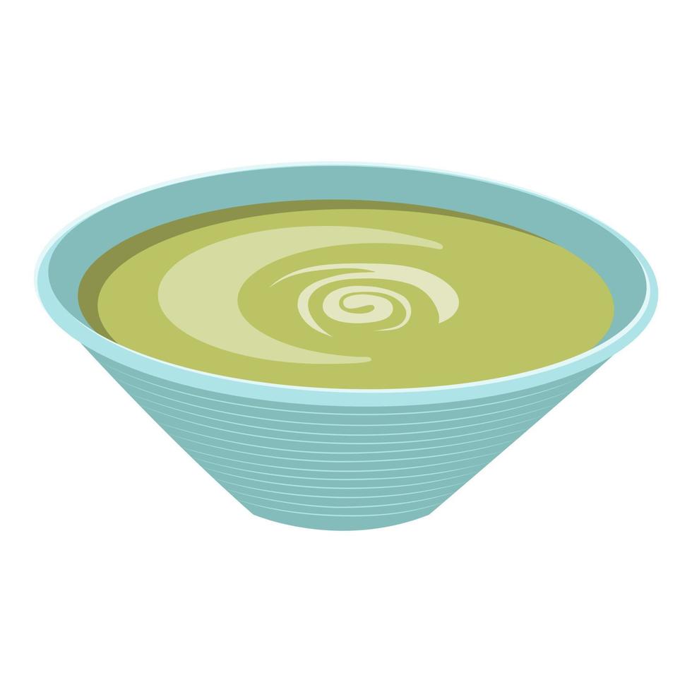Avocado puree soup. Vector illustration on a white background.