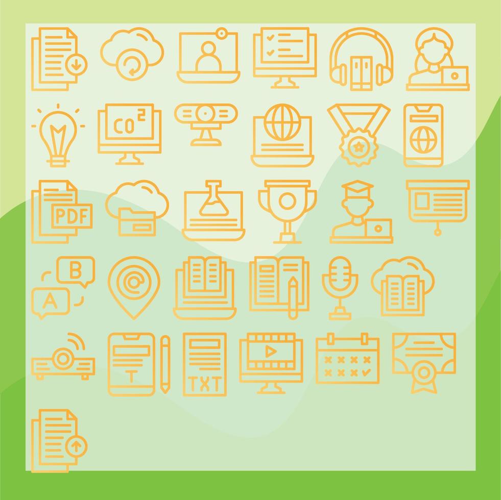 online learning icon pack for download vector