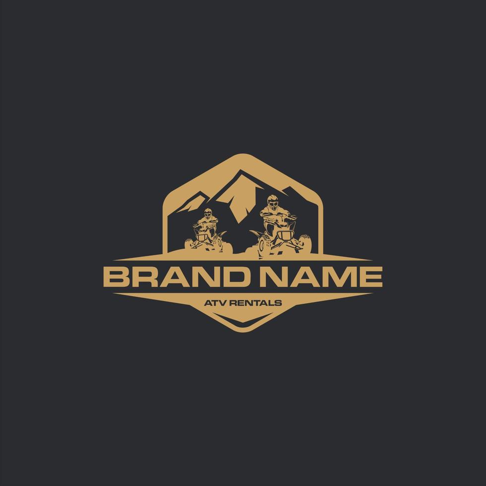 vector logo for ATV with a mountain that adds a unique feel to the logo