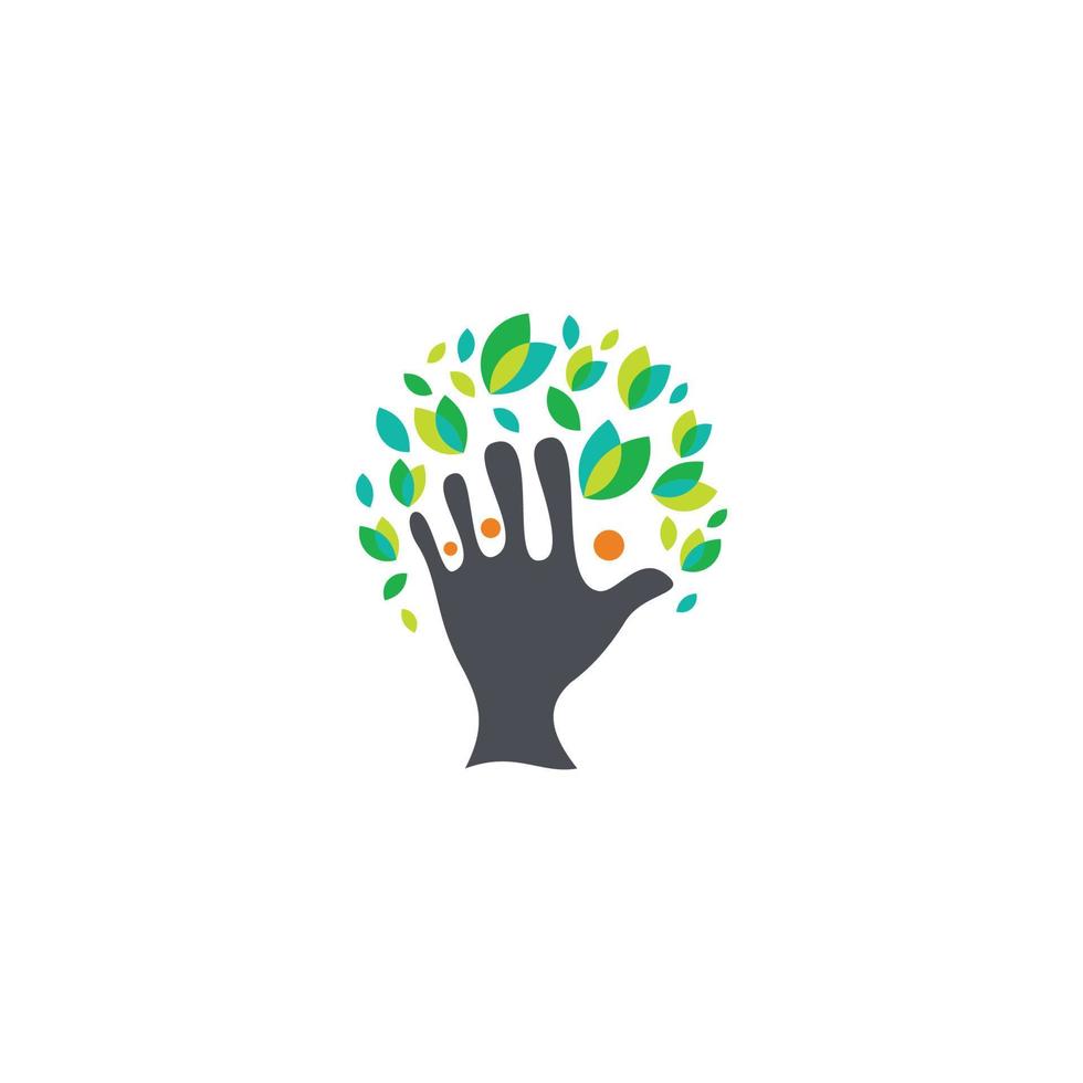 único mano árbol Fundación logo vector