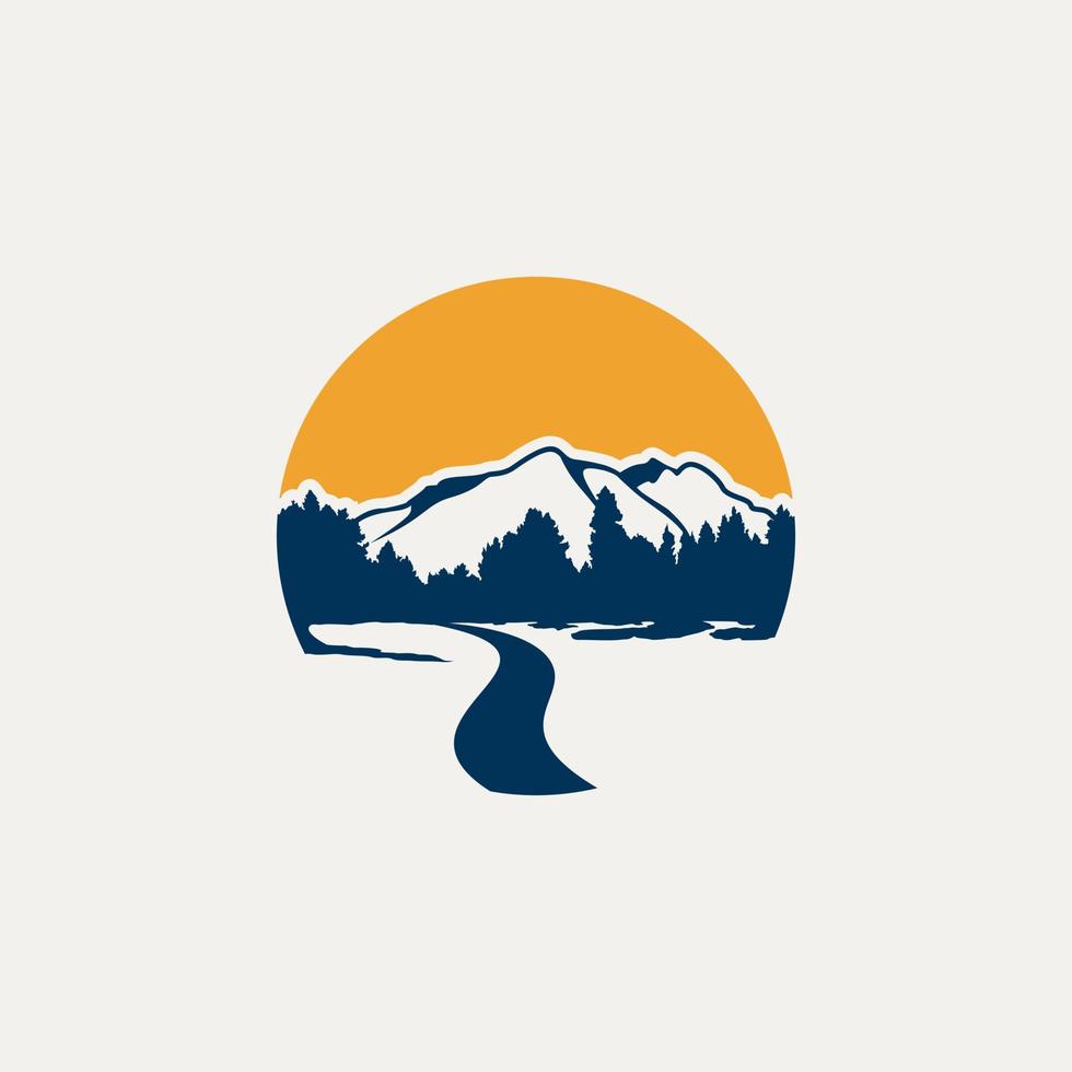 montaña paisaje colina logo vector imagen