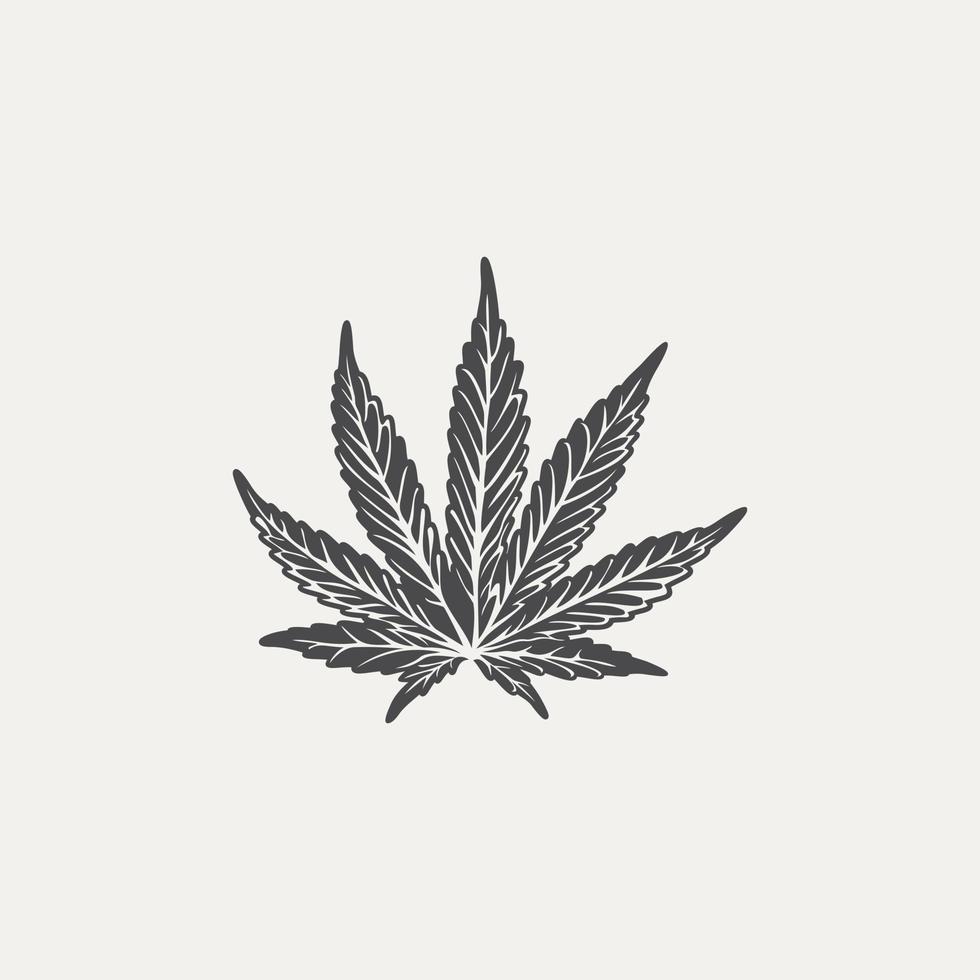 Marijuana Cannabis Unique BW Vector