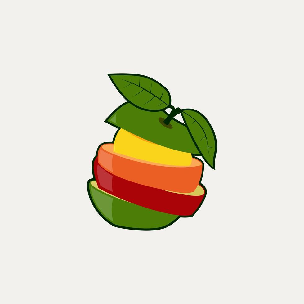 apple mix with lemon orange etc. vector