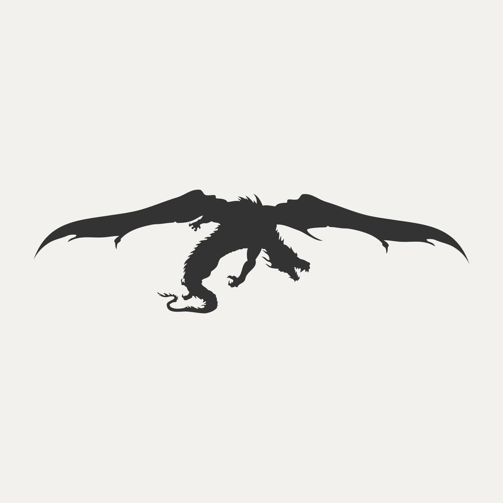 flying dragon mountain art vector