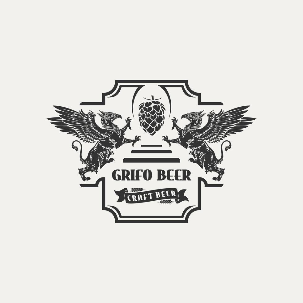 grifo beer logo design vector