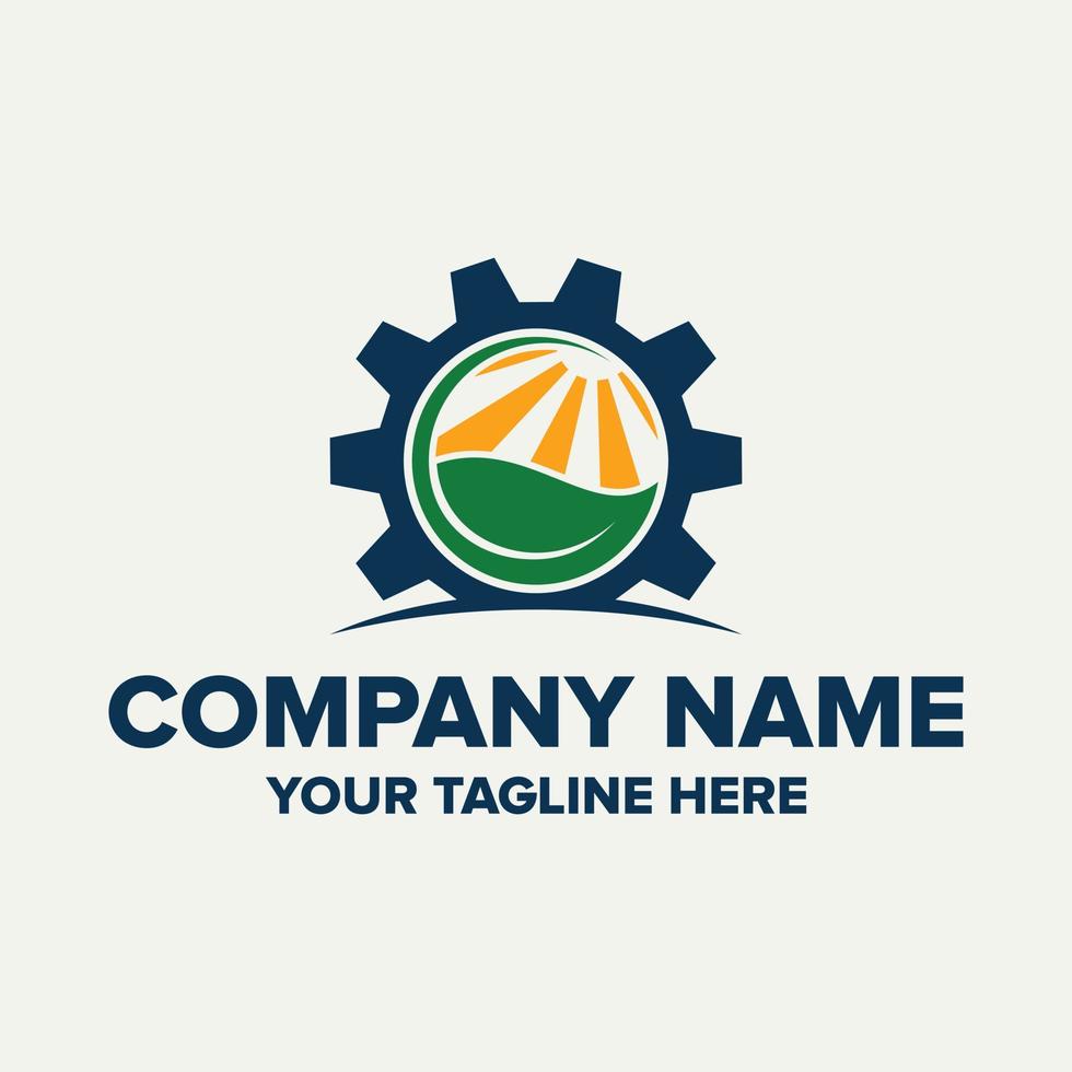 organic gear logo design vector
