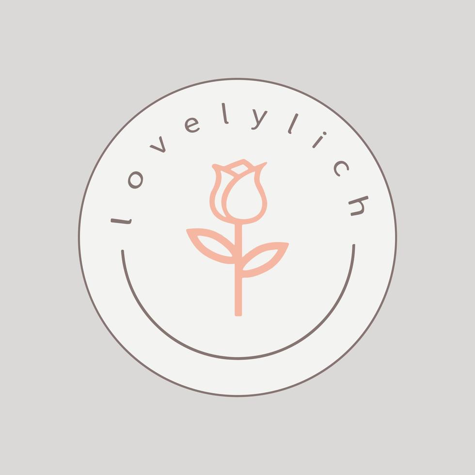 Beauty Florist Minimalist Logo Design vector