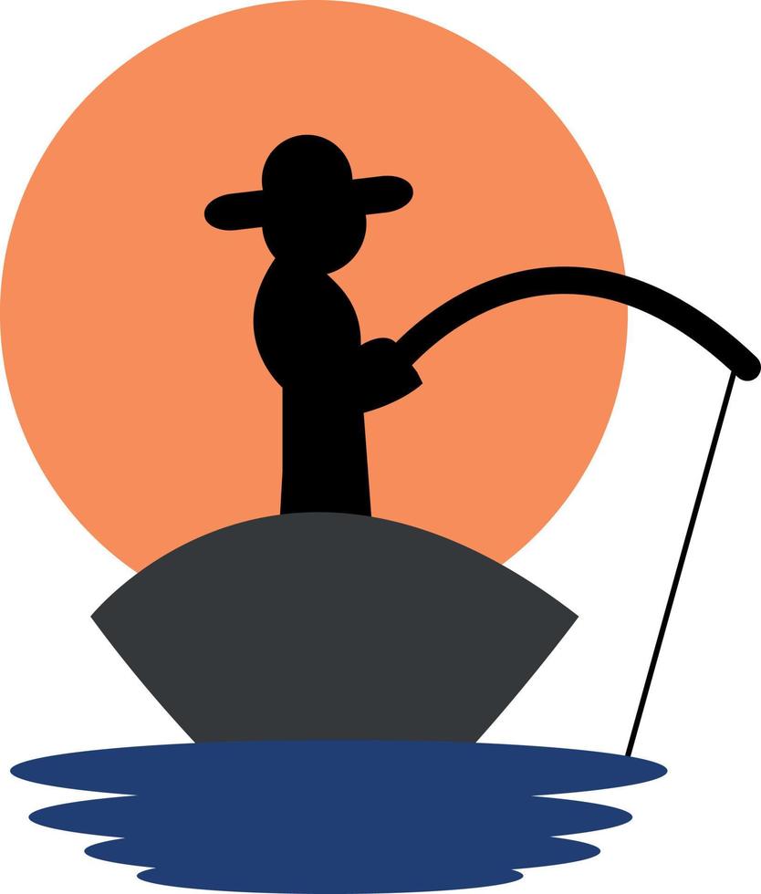 Minimalist Fishing Character Design vector