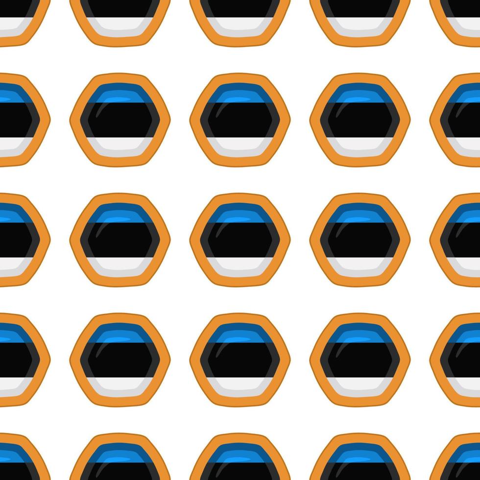 Pattern cookie with flag country Estonia in tasty biscuit vector