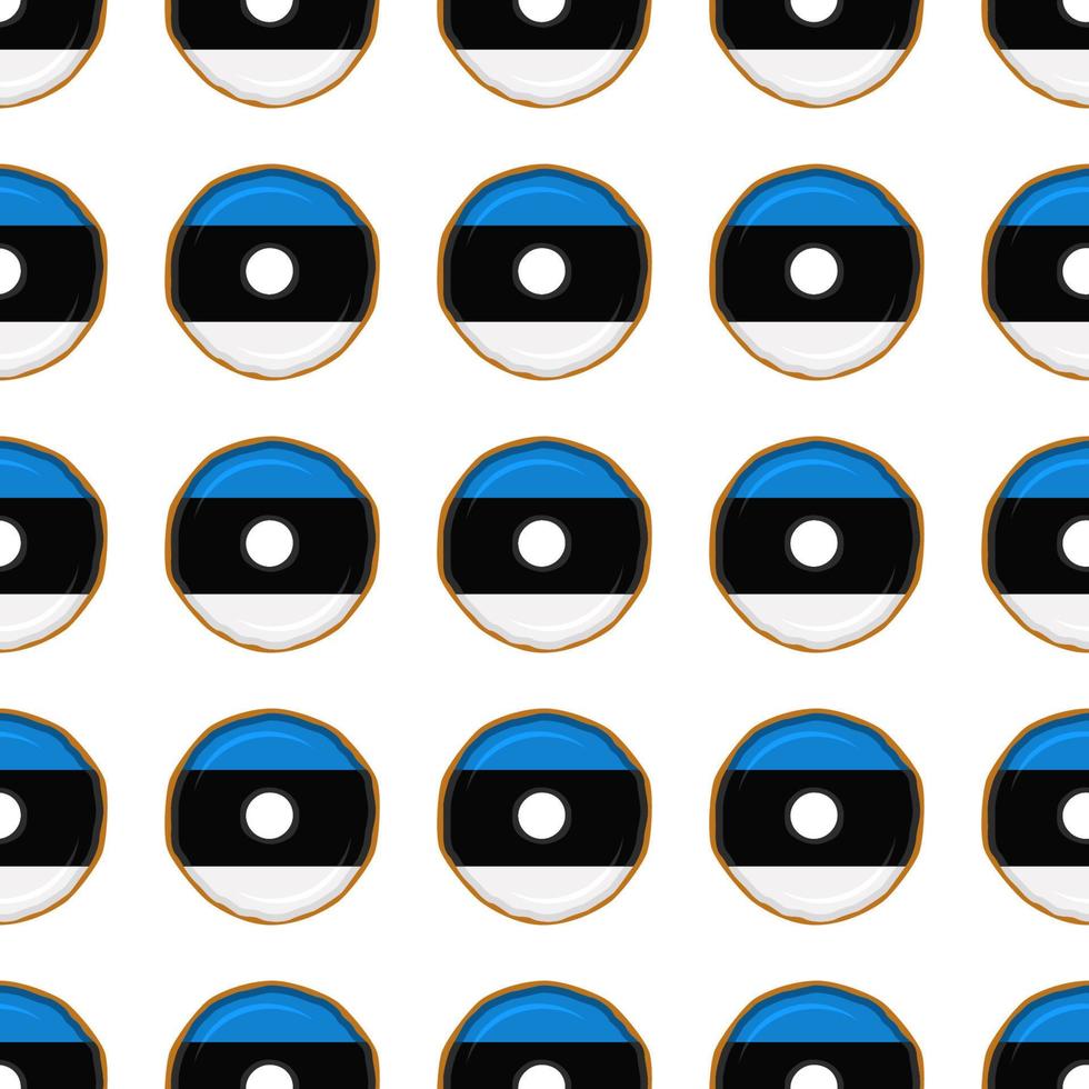 Pattern cookie with flag country Estonia in tasty biscuit vector